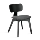 Set of Two Chairs with Wood-Effect Finish and Upholstered Fabric Seat - Antea Viadurini