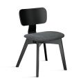 Set of Two Chairs with Wood-Effect Finish and Upholstered Fabric Seat - Antea