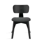 Set of Two Chairs with Wood-Effect Finish and Upholstered Fabric Seat - Antea Viadurini