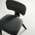 Set of Two Chairs with Wood-Effect Finish and Upholstered Fabric Seat - Antea Viadurini