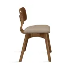 Set of Two Chairs with Wood-Effect Finish and Upholstered Fabric Seat - Antea Viadurini