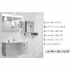 Set of wooden bathroom furniture suspension design made in Italy Cesena Viadurini