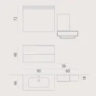 Set of wooden bathroom furniture suspension design made in Italy Cesena Viadurini