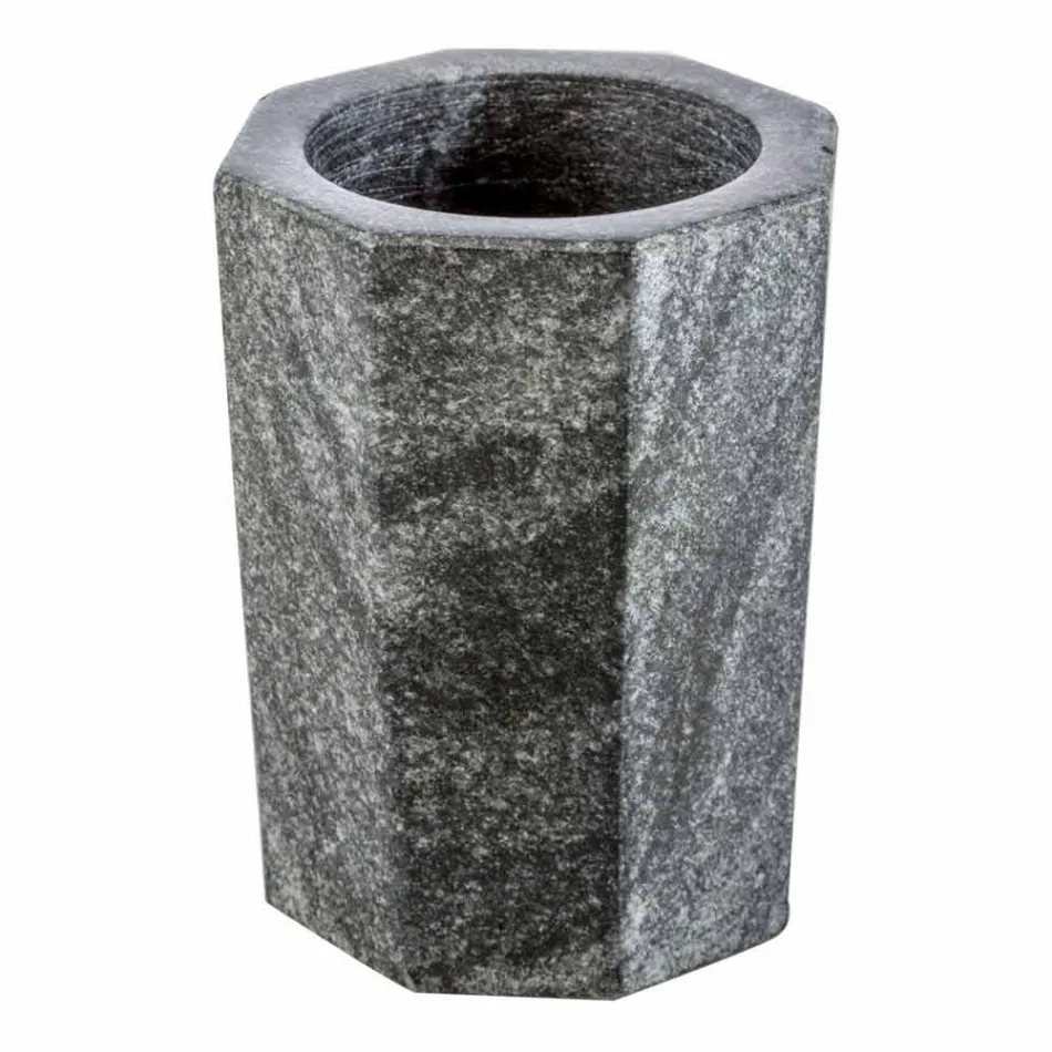 Modern bathroom accessories set in gray veined marble Montafia Viadurini