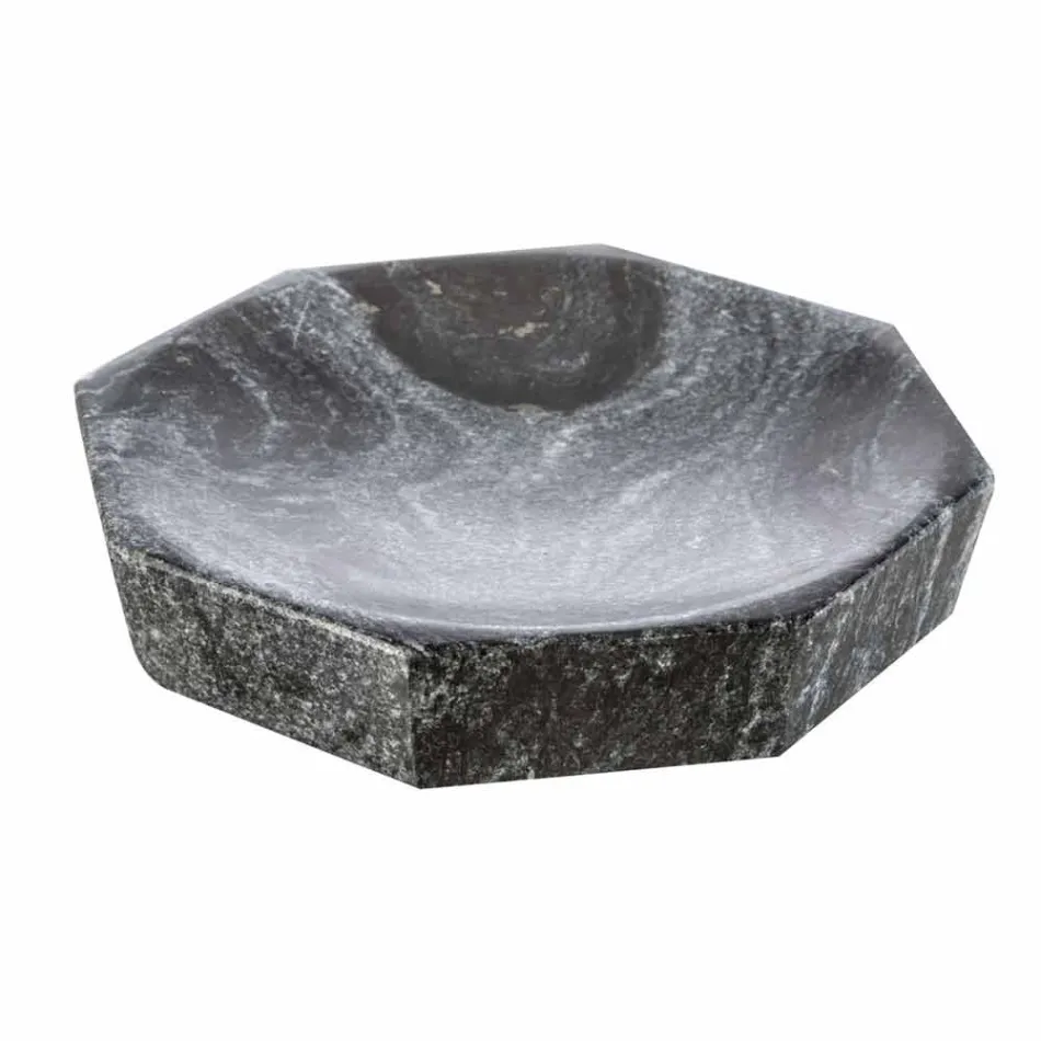 Modern bathroom accessories set in gray veined marble Montafia Viadurini