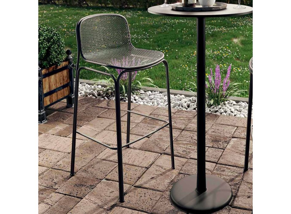 High Stackable Metal Bar Stools Made in Italy, 2 Pieces - Viviette Viadurini