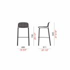 High Stackable Metal Bar Stools Made in Italy, 2 Pieces - Viviette Viadurini