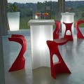High colored outdoor / indoor stool Slide Koncord, made in Italy