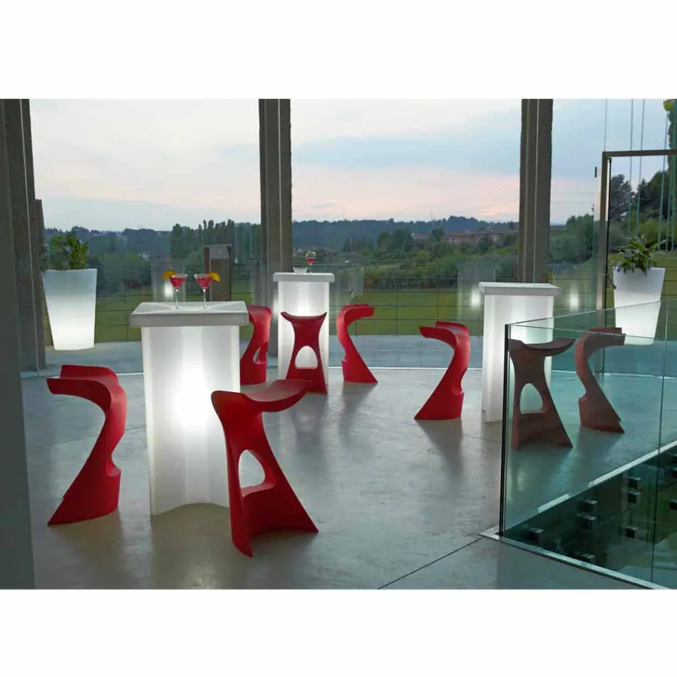 Colored high stool Slide Koncord modern design made in Italy Viadurini