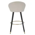 High Bar Stool in Wood and Metal with Seat in Polyester - Enzo Viadurini
