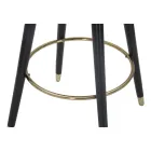 High Bar Stool in Wood and Metal with Seat in Polyester - Enzo Viadurini