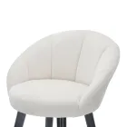 High Bar Stool in Wood and Metal with Seat in Polyester - Enzo Viadurini