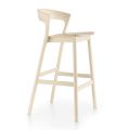 High Kitchen Stool with Ash Wood Structure Made in Italy - Oslo