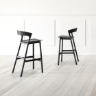 High Kitchen Stool with Ash Wood Structure Made in Italy - Oslo Viadurini