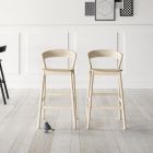 High Kitchen Stool with Ash Wood Structure Made in Italy - Oslo Viadurini