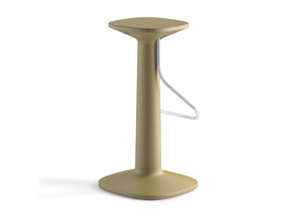 High Design Stool in Polyethylene and Stainless Steel Made in Italy - Pito Viadurini