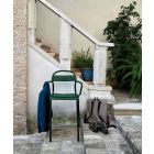 High Outdoor Stool in Aluminum with Armrests Made in Italy - Selima Viadurini