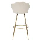 High Stool in Golden Iron with Seat Covered in Velvet - Annina Viadurini