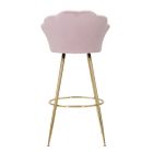 High Stool in Golden Iron with Seat Covered in Velvet - Annina Viadurini