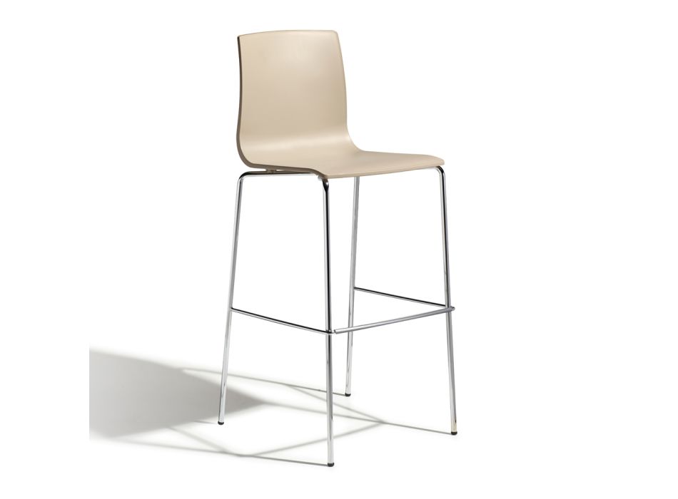High Stool in Technopolymer and Steel Made in Italy 2 Pieces - Garland Viadurini