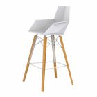 Bar Stool with Armrests in Wood and Plastic Various Colors - Faz Wood by Vondom Viadurini