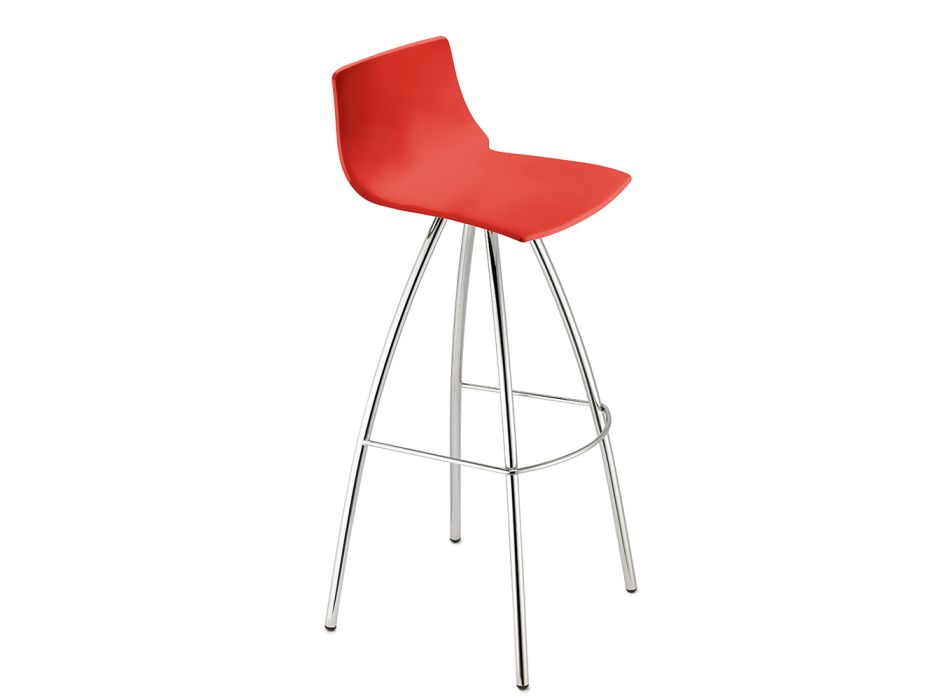 Bar Stool in Technopolymer and Steel Made in Italy 4 Pieces - Connor