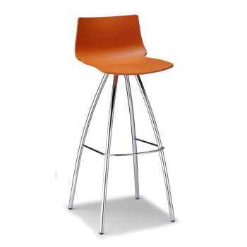 Bar Stool in Technopolymer and Steel Made in Italy 4 Pieces - Connor