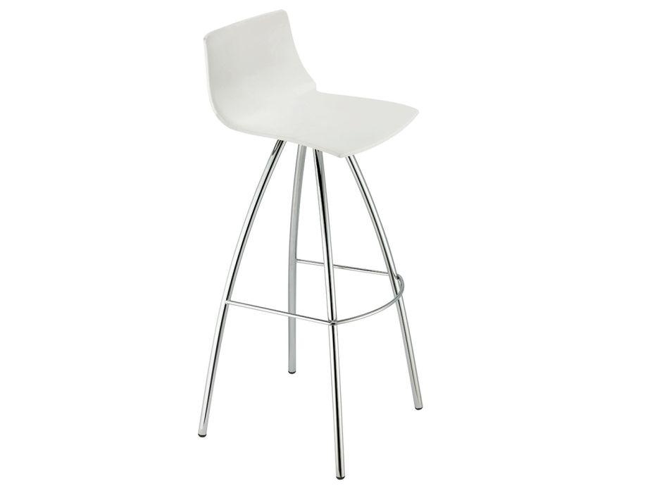 Bar Stool in Technopolymer and Steel Made in Italy 4 Pieces - Connor Viadurini