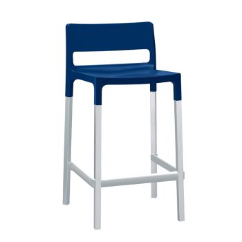 Bar Stool in Technopolymer and Aluminum Made in Italy 4 Pieces - Tesauro