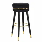 Round Bar Stool in Wood and Fabric of Modern Design - Rupert Viadurini