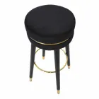 Round Bar Stool in Wood and Fabric of Modern Design - Rupert Viadurini