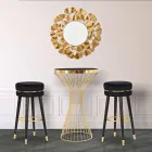 Round Bar Stool in Wood and Fabric of Modern Design - Rupert Viadurini
