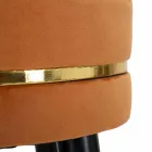 Round Bar Stool in Wood and Fabric of Modern Design - Rupert Viadurini