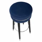 Round Bar Stool in Wood and Fabric of Modern Design - Rupert Viadurini