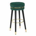 Round Bar Stool in Wood and Fabric of Modern Design - Rupert Viadurini