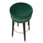 Round Bar Stool in Wood and Fabric of Modern Design - Rupert Viadurini