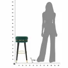 Round Bar Stool in Wood and Fabric of Modern Design - Rupert Viadurini