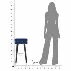 Round Bar Stool in Wood and Fabric of Modern Design - Rupert Viadurini