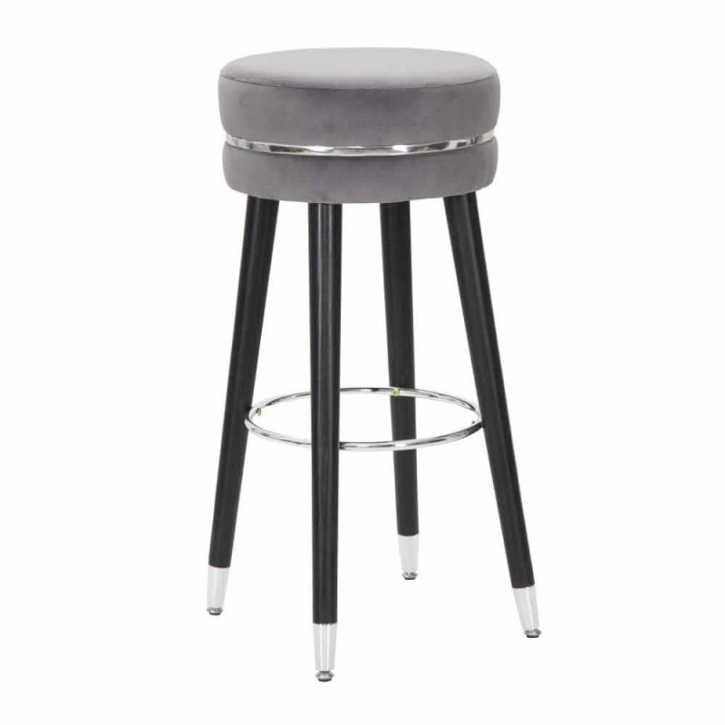 Round Bar Stool diameter 35 cm Modern Style in Wood and Fabric