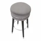 Round Bar Stool in Wood and Fabric of Modern Design - Rupert Viadurini