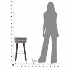 Round Bar Stool in Wood and Fabric of Modern Design - Rupert Viadurini