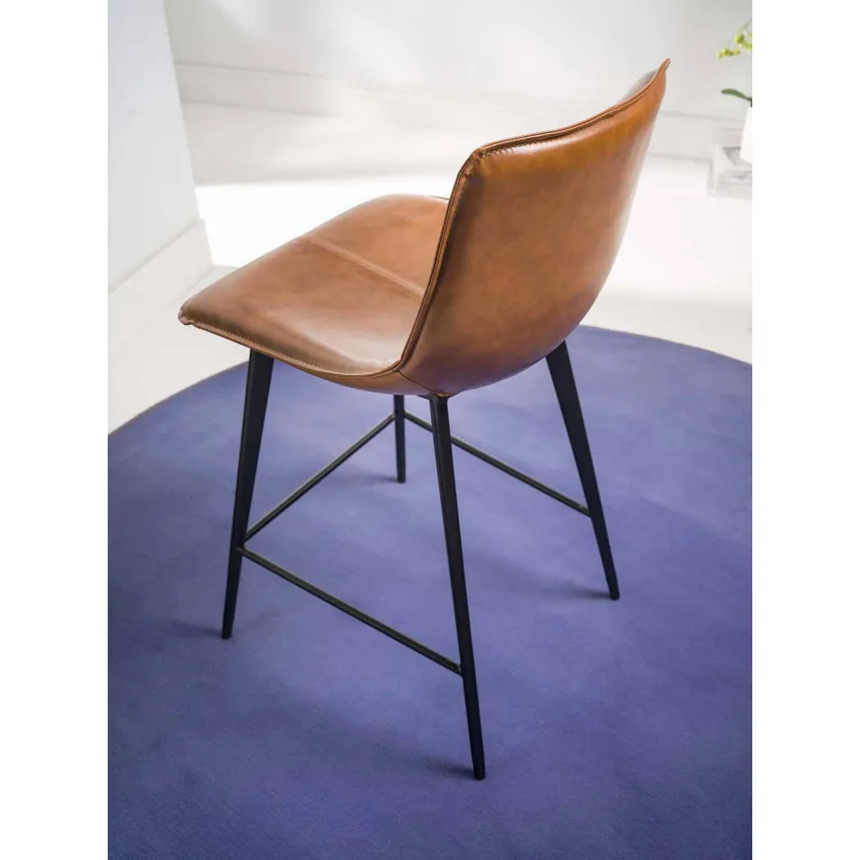 Base Stool 4 Legs, H 65 in Faux Leather Leather Effect - Ovid Viadurini