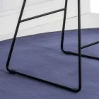 Sled Base Stool, Leather Effect Eco-leather Seat - Ovid Viadurini