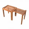 Low Extendable Stool in Teak Wood Natural Finish - Pomino