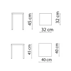 Low Square Steel Outdoor Stool Made in Italy - Azul Viadurini