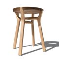 Low Design Stool in Beech and Solid Walnut Made in Italy - Nuna
