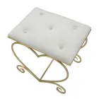 Low Iron Stool Gold Finish with Fabric Seat - Dimentico Viadurini