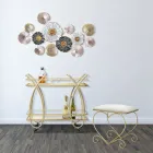 Low Iron Stool Gold Finish with Fabric Seat - Dimentico Viadurini