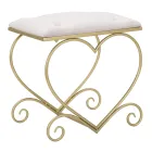 Low Iron Stool Gold Finish with Fabric Seat - Dimentico Viadurini
