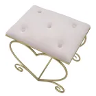 Low Iron Stool Gold Finish with Fabric Seat - Dimentico Viadurini